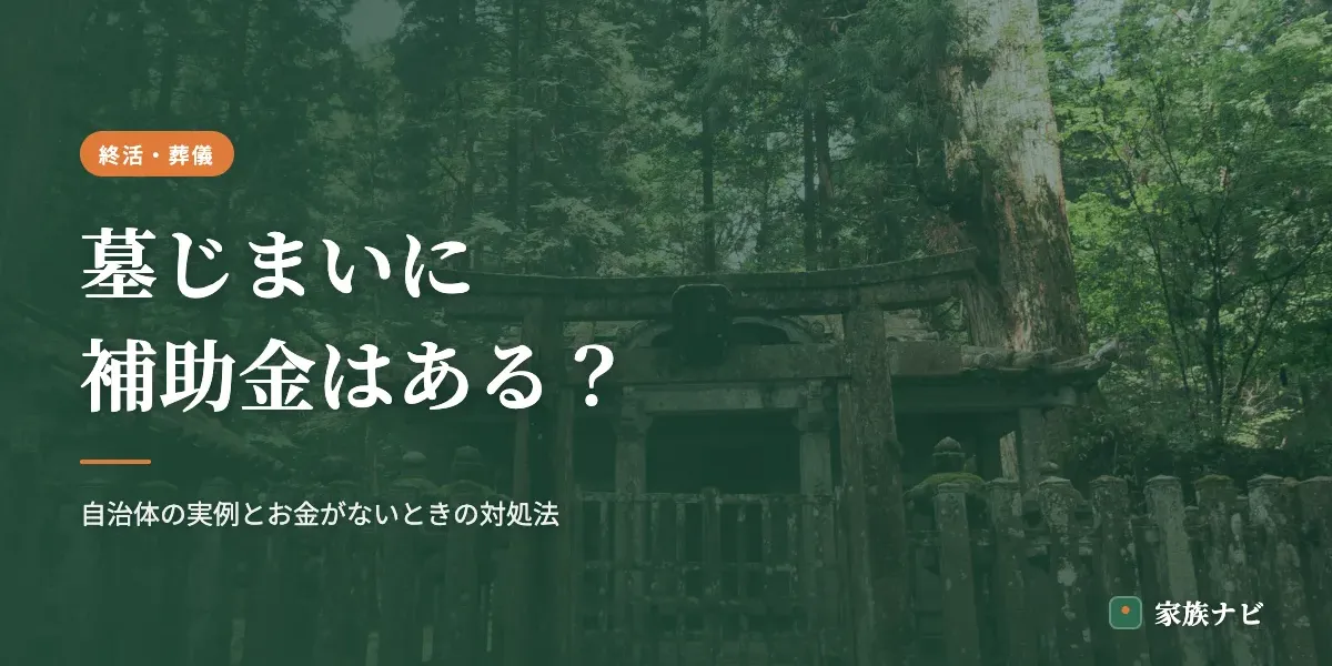 墓じまいに補助金はある？自治体の実例とお金がないときの対処法
