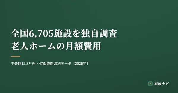 【独自調査】老人ホームの月額費用は中央値15.8万円——全国6,705施設・47都道府県の実態（2026年）