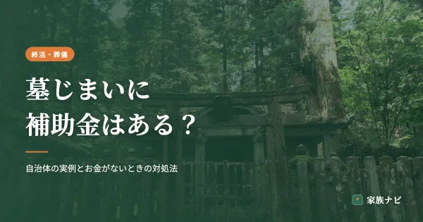 墓じまいに補助金はある？自治体の実例とお金がないときの対処法